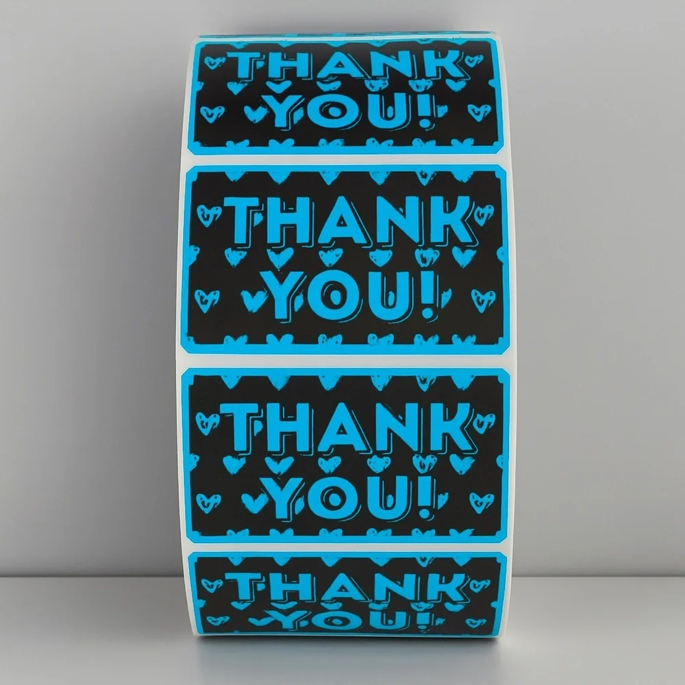 Thank You Stickers with Hearts – Cute Packaging Labels for Small Business Orders